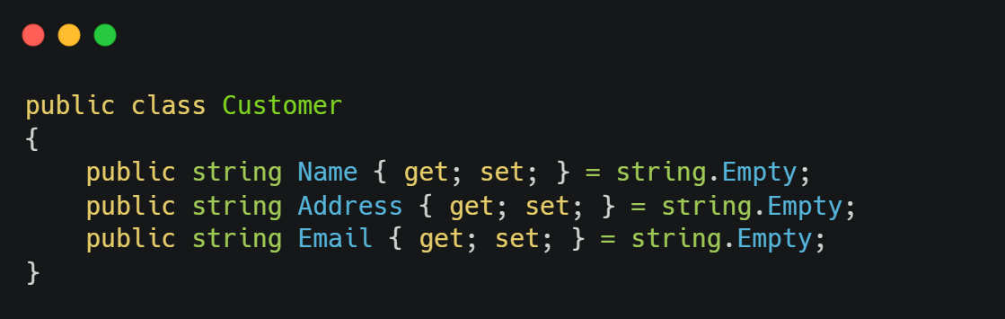 Properties with default value