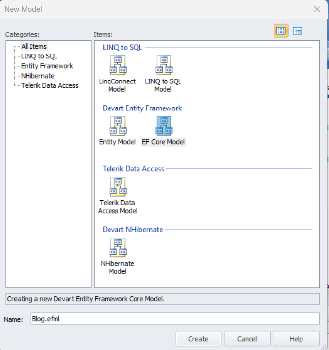 Create EF Model