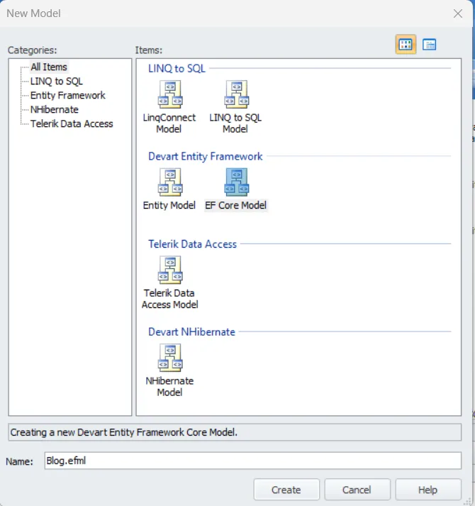 Create EF Model