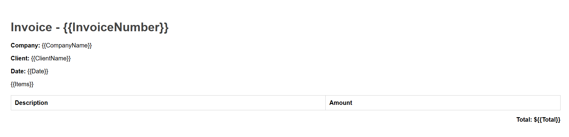 Invoice Placeholder