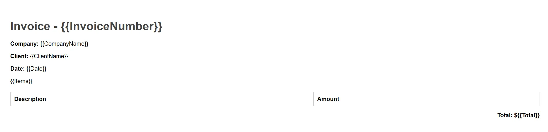 Invoice Placeholder